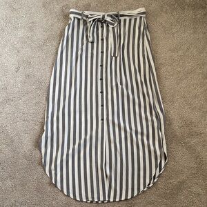 BB Dakota Blue and White Striped Maxi Skirt